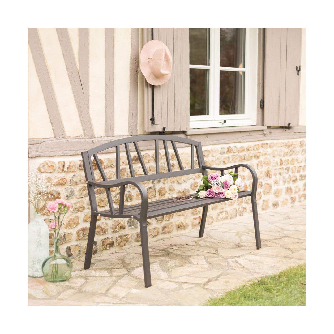 Bigbuy Home Bank Met Rugleuning Antraciet Ijzer (123 X 53 X 86 Cm)