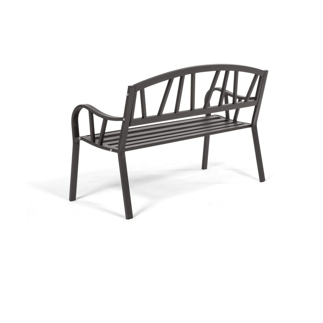 Bigbuy Home Bank Met Rugleuning Antraciet Ijzer (123 X 53 X 86 Cm)