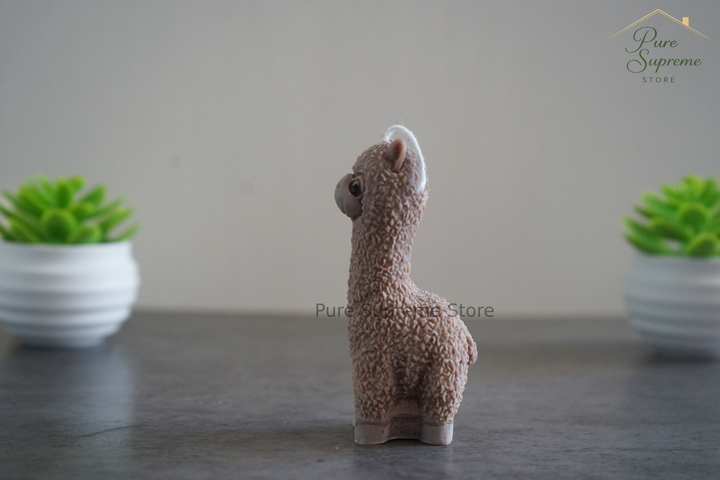 Decoratie kaars alpaca bruin | Handgemaakt