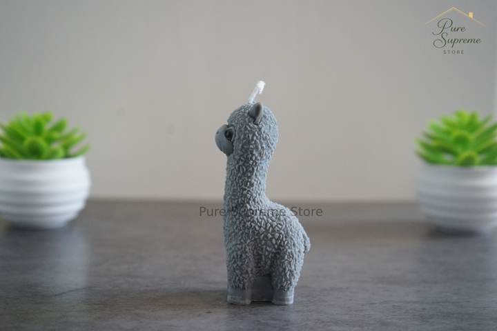 Decorative candle alpaca gray | Handmade