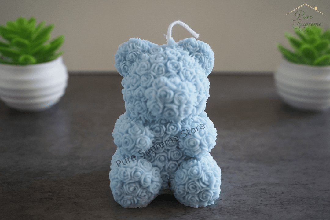 Decoratie kaars T´ Beertje blauw | Handgemaakt