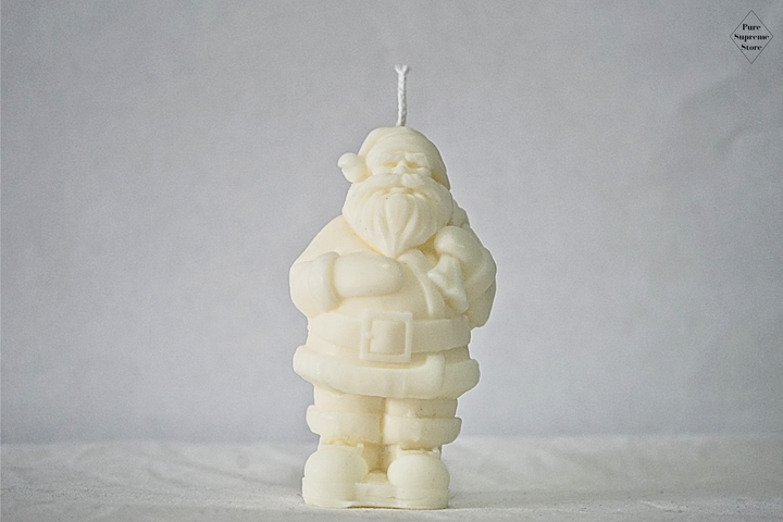 Decoratie kaars Kerstman met zak | Handgemaakt