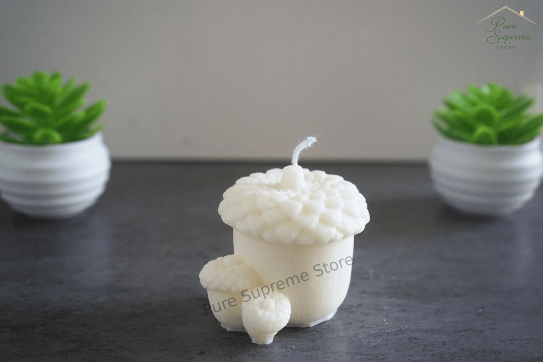 Decoratie kaars Herfst Eikel | Handgemaakt