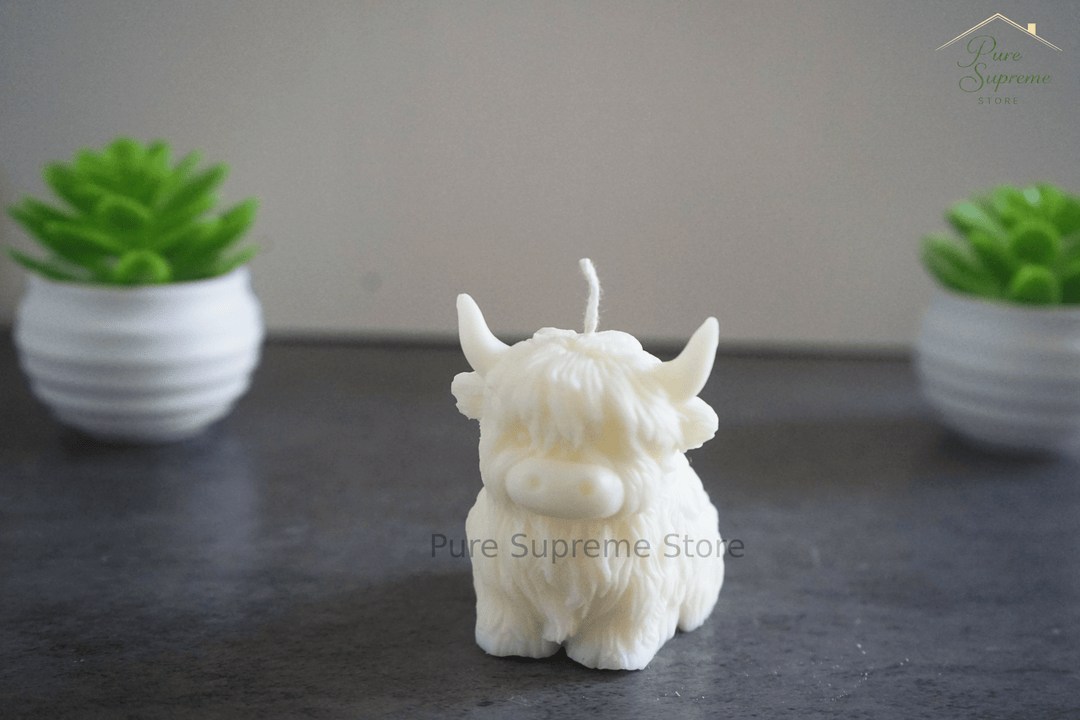 Decoratie kaars Highland Cow | Handgemaakt