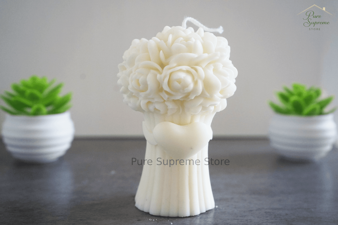 Decoratie kaars liefdesboeket | Handgemaakt
