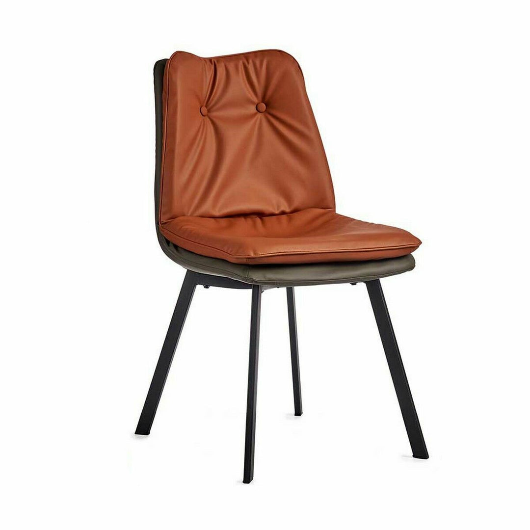 Gift Decor Leunstoel Knoppen Bruin Zwart Grijs Staal 62 X 85 X 47 Cm (2 Stuks)
