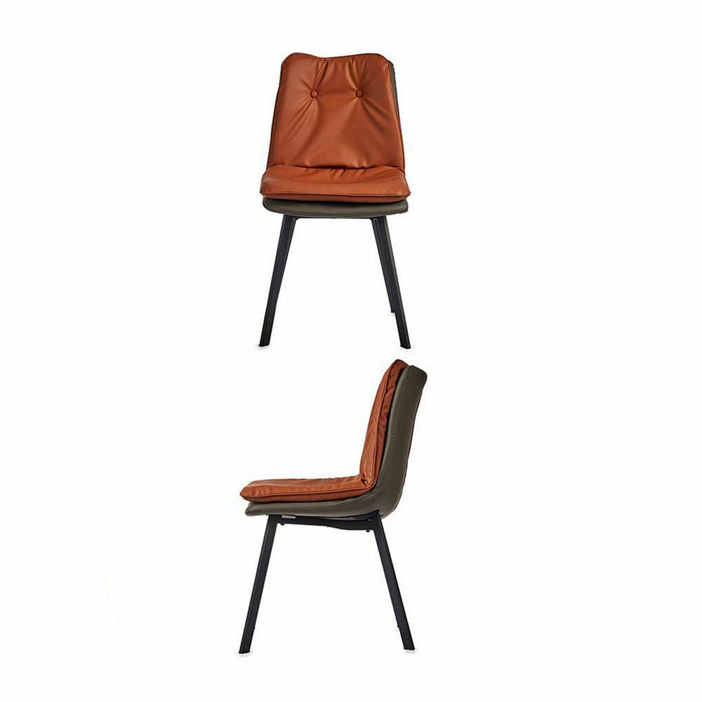 Gift Decor Leunstoel Knoppen Bruin Zwart Grijs Staal 62 X 85 X 47 Cm (2 Stuks)