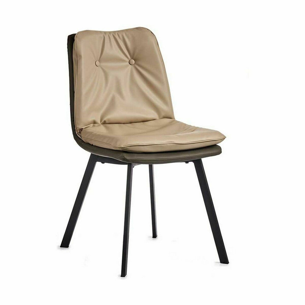Gift Decor Leunstoel Knoppen Zwart Beige Grijs Staal 62 X 85 X 47 Cm (2 Stuks)