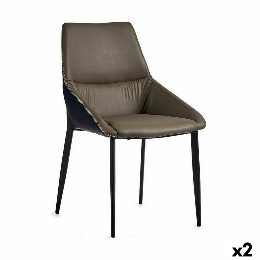 Gift Decor Leunstoel Gevlochten Blauw Grijs Staal 50 X 87 X 61 Cm (2 Stuks)