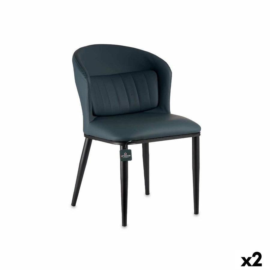 Gift Decor Leunstoel Cirkelvormig Blauw Zwart Staal 51 X 83,5 X 54 Cm (2 Stuks)