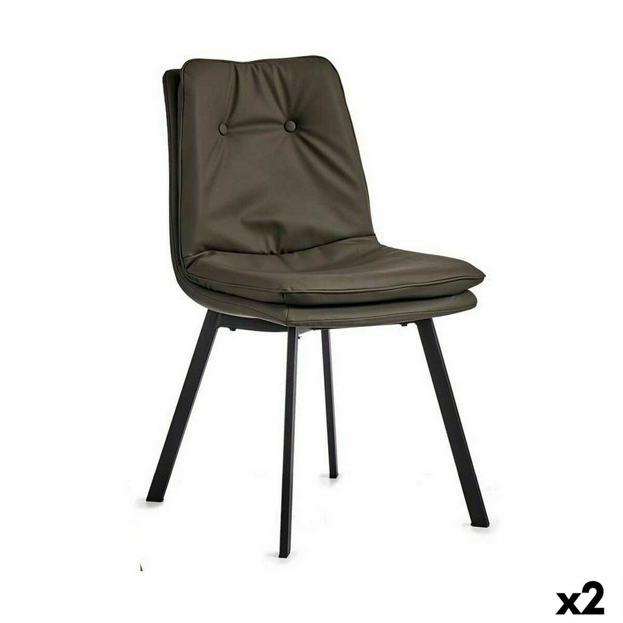 Gift Decor Leunstoel Knoppen Zwart Grijs Staal 62 X 85 X 47 Cm (2 Stuks)