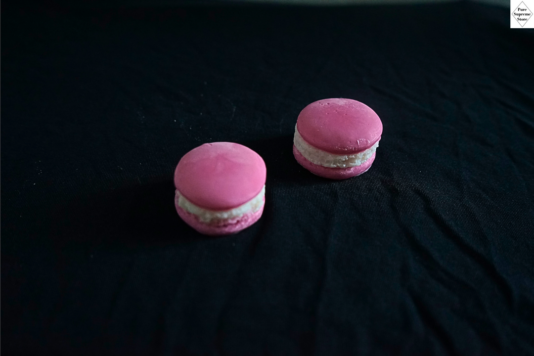 Wax melts macarons | 2 stuks | Strawberry & Rhubarb | Handgemaakt