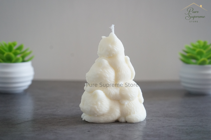Decoratie kaars de drie schattige katten | Handgemaakt